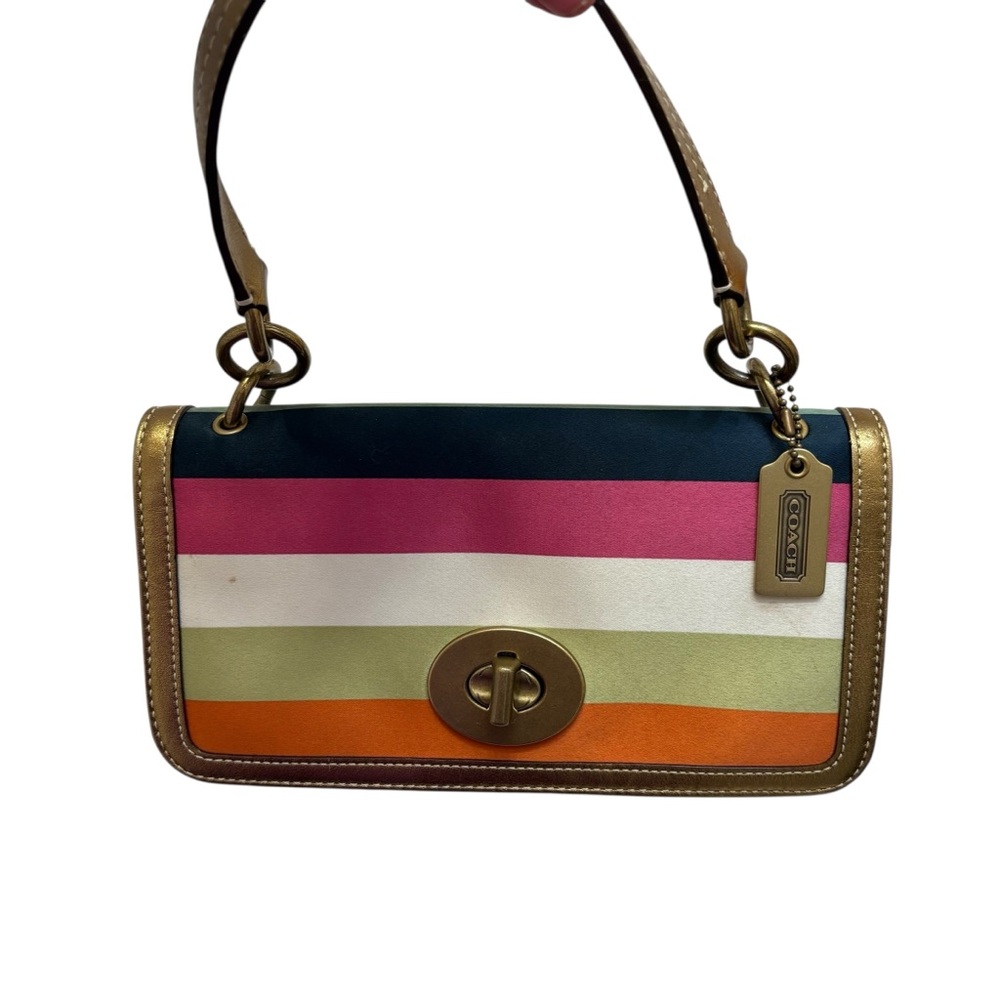 Coach ultra rare legacy striped Turnlock vintage y2k mini bag - Picture 5 of 9